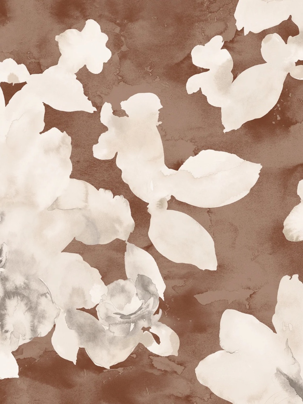 McGee & Co. Fiorella Wallpaper Cocoa Mocha Floral Wallpaper Opened Full Roll